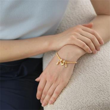 Gold Plated Heart Charm Bracelet