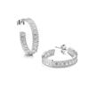 Silver Plated Hoop Baguette Earrings