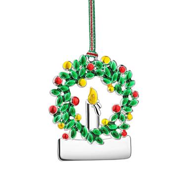 Wreath with Candle Christmas Tree Decoration