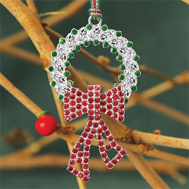 Wreath with Bow Christmas Tree Decoration