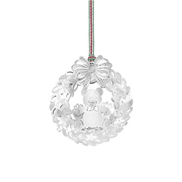 Mistletoe Wreath with Teddy Bear Decoration