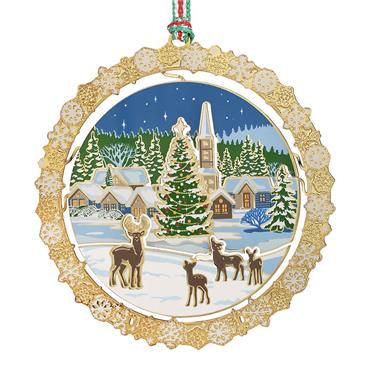 Christmas Village with Deer Tree Decoration