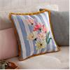Marais Cosmos Chenille Cushion Cover Blue Yellow 45x45cm