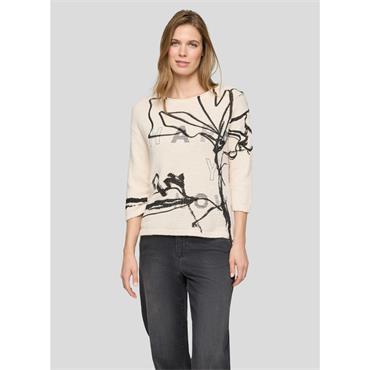 Abstract Print Sweater Cream 