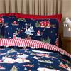 Christmas Ski Village Duvet Set Blue