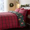 Christmas Tartan Teddy Bear Duvet Set Green