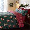 Christmas Tartan Teddy Bear Duvet Set Green