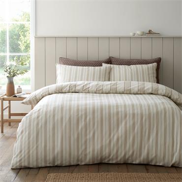 Brushed Regal Stripe Duvet Set Natural