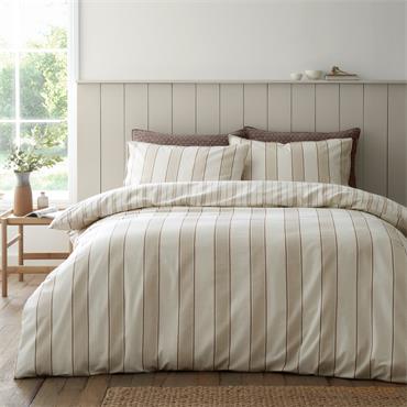 Brushed Regal Stripe Duvet Set Natural