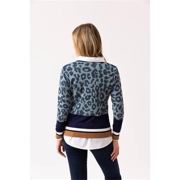 Animal Print Sweater Blue