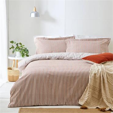 Hebden Stripe Duvet Set Pecan