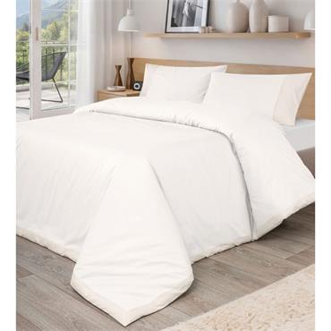 Flange Top Cuff Duvet Set White Linen