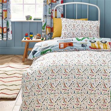 Digger Dreams Duvet Set Blue