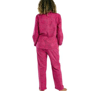 Animal Print Flannelette Pyjama Set Cerise