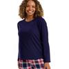 Long Sleeve Pure Cotton Checked Pyjama Set Navy