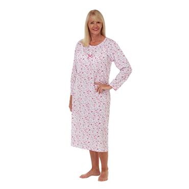 Floral Print Cotton Nightdress Rose