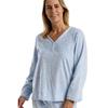 Delicate Floral Fleece Pyjama Set Blue