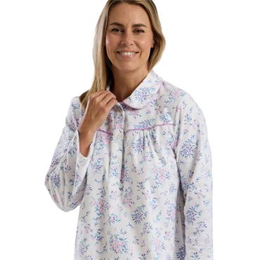 Floral Bouquet Flannelette Nightdress Set Lavender