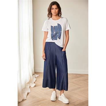 Line Print T-Shirt White