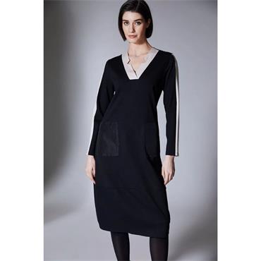 Side Striped Dress Black