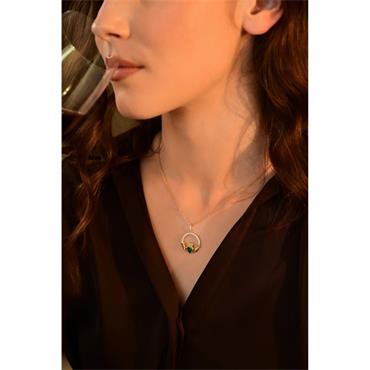 Emerald Green Claddagh Pendant