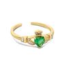 Emerald Green Claddagh Ring