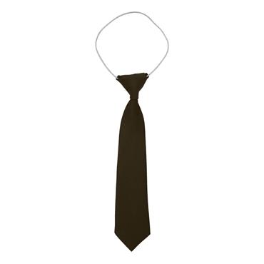 Plain Brown Elastic School Tie