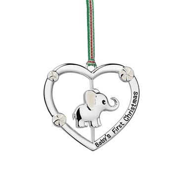Babys 1st Christmas Heart Tree Decoration