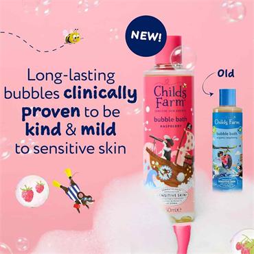 Childs Farm Bubble Bath For Sensitive Skin Organic Raspberry 250ml