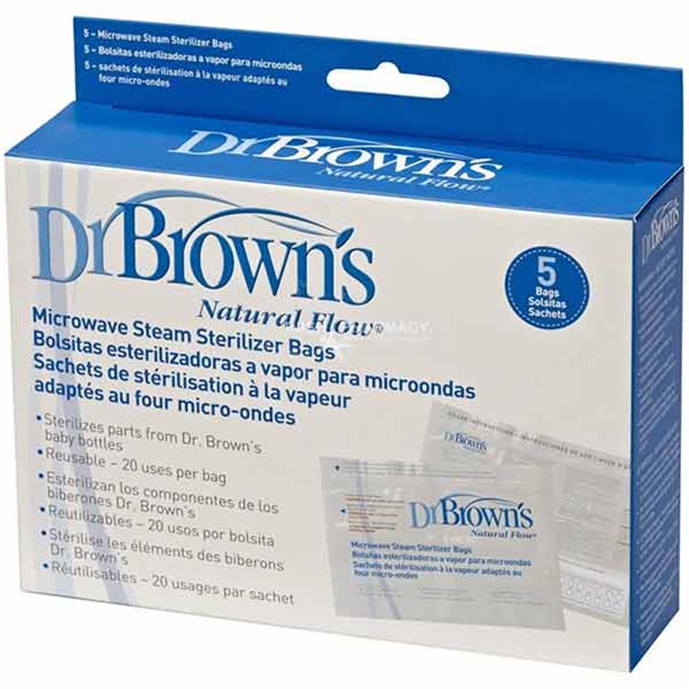 Dr Browns Natural Flow Microwave Steam Sterilizer Bags 5 Pack Inish Pharmacy Ireland