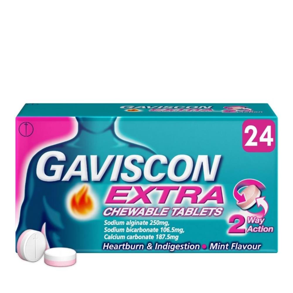 Gaviscon Extra Chewable Tablets 24 Pack Inish Pharmacy Ireland