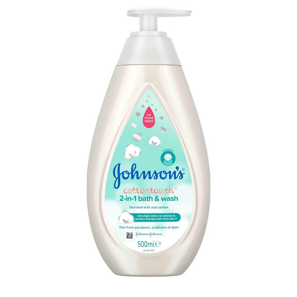 Johnsons Baby Cotton Touch 2in1 Bath & Wash 500ml Inish Pharmacy