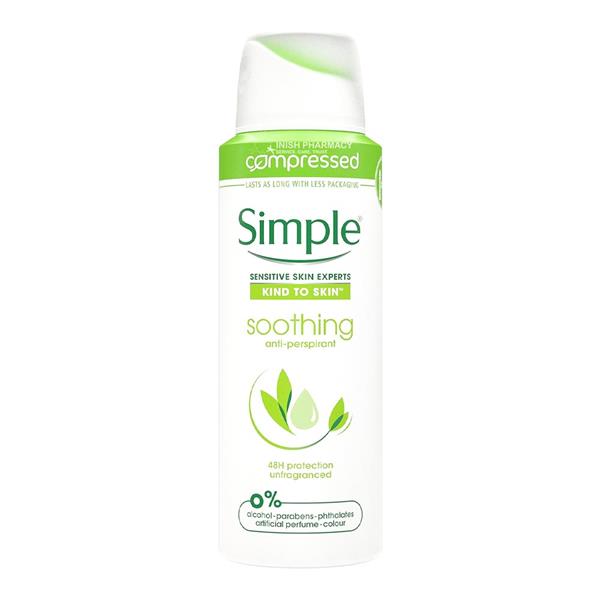 Simple Soothing AntiPerspirant Compressed 125ml Inish Pharmacy Ireland