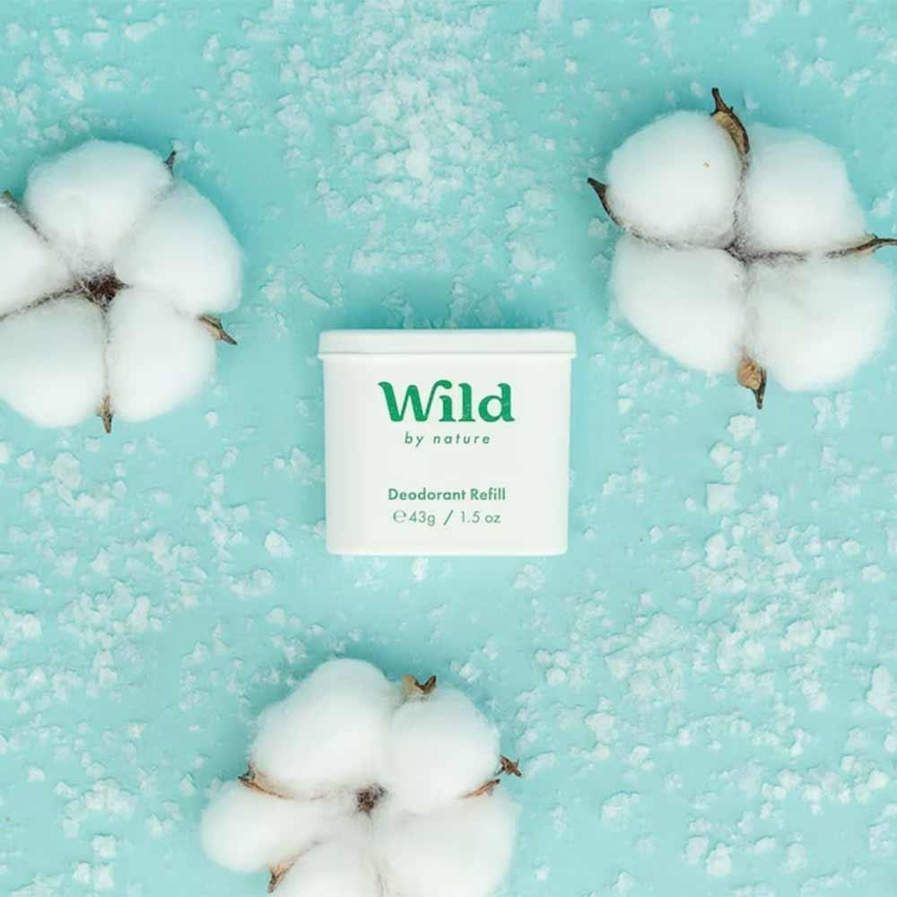 Wild Natural Deodorant Fresh Cotton & Sea Salt Refill 40g Inish Pharmacy Ireland