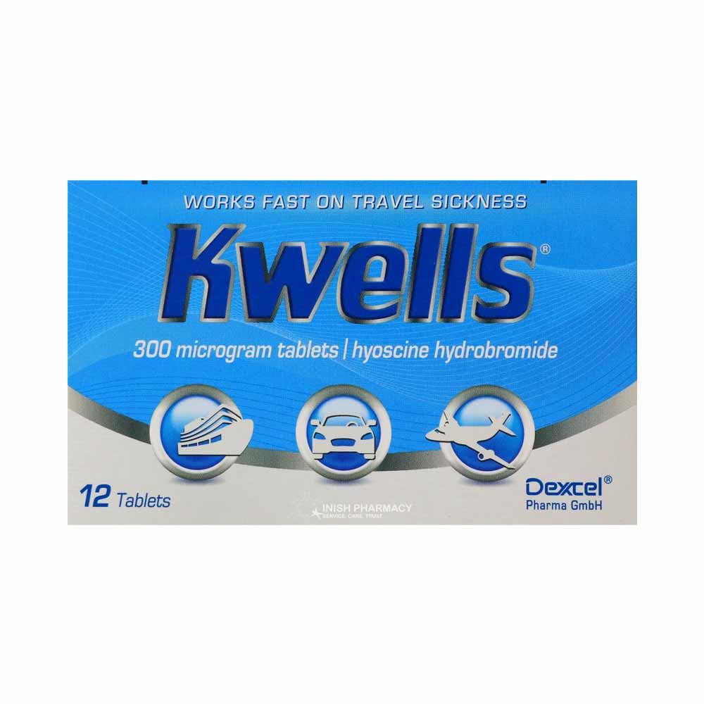 Kwells Hyoscine Travel Sickness Tablets 12 Pack Inish Pharmacy Ireland