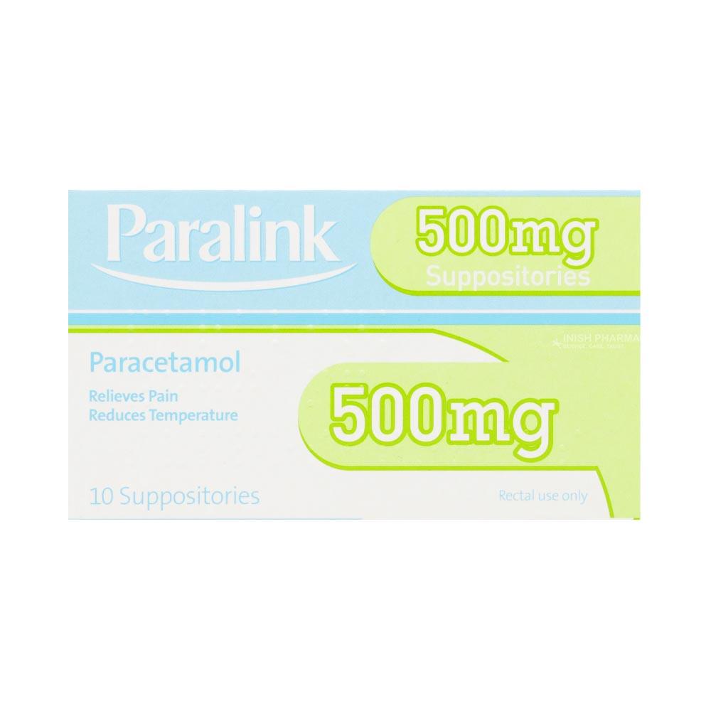 Paralink Paracetamol Suppositories 500mg 10 Pack Inish Pharmacy Ireland