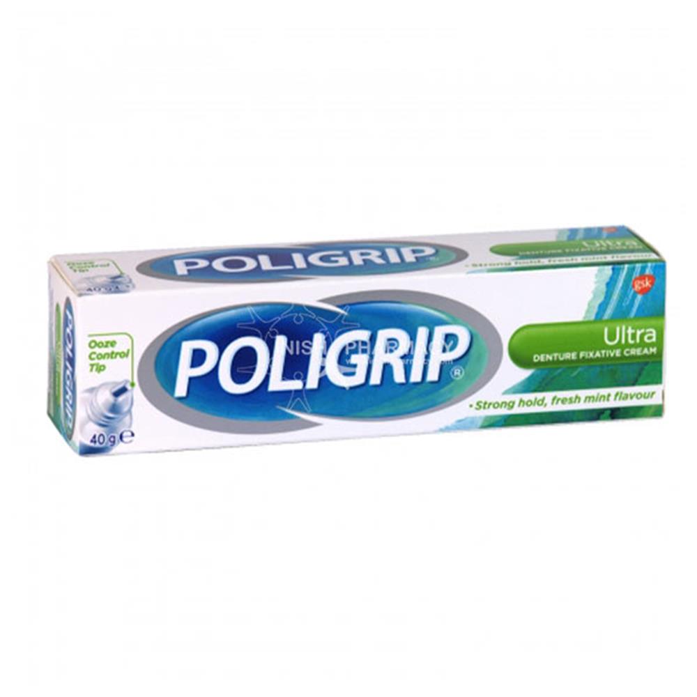 Poligrip Ultra Denture Fixative Cream Fresh Mint 40g Inish Pharmacy