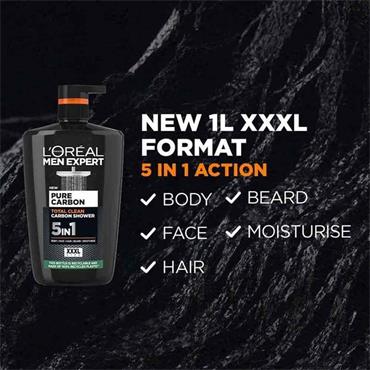 L'Oreal Men Expert Pure Carbon Total Clean 5 in 1 Shower Gel 1L