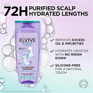L'Oreal Elvive Hydra Pure 72h Purifying Shampoo 700ml