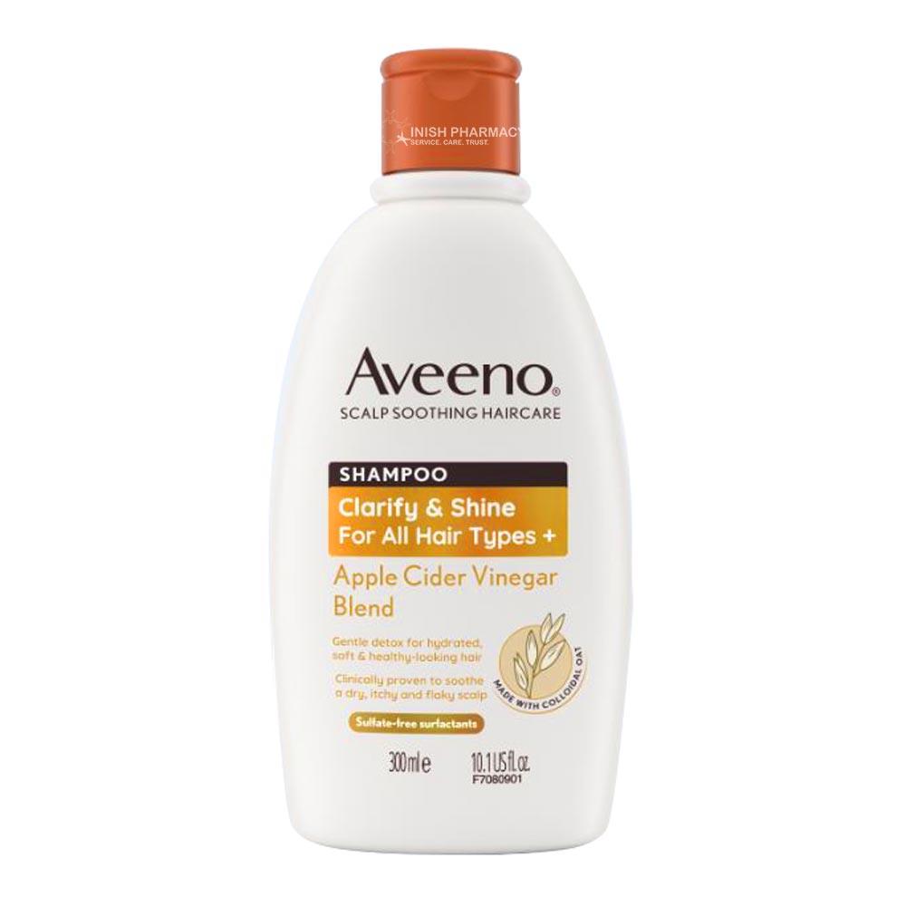 Aveeno Clarify & Shine Apple Cider Vinegar Shampoo 300ml Inish