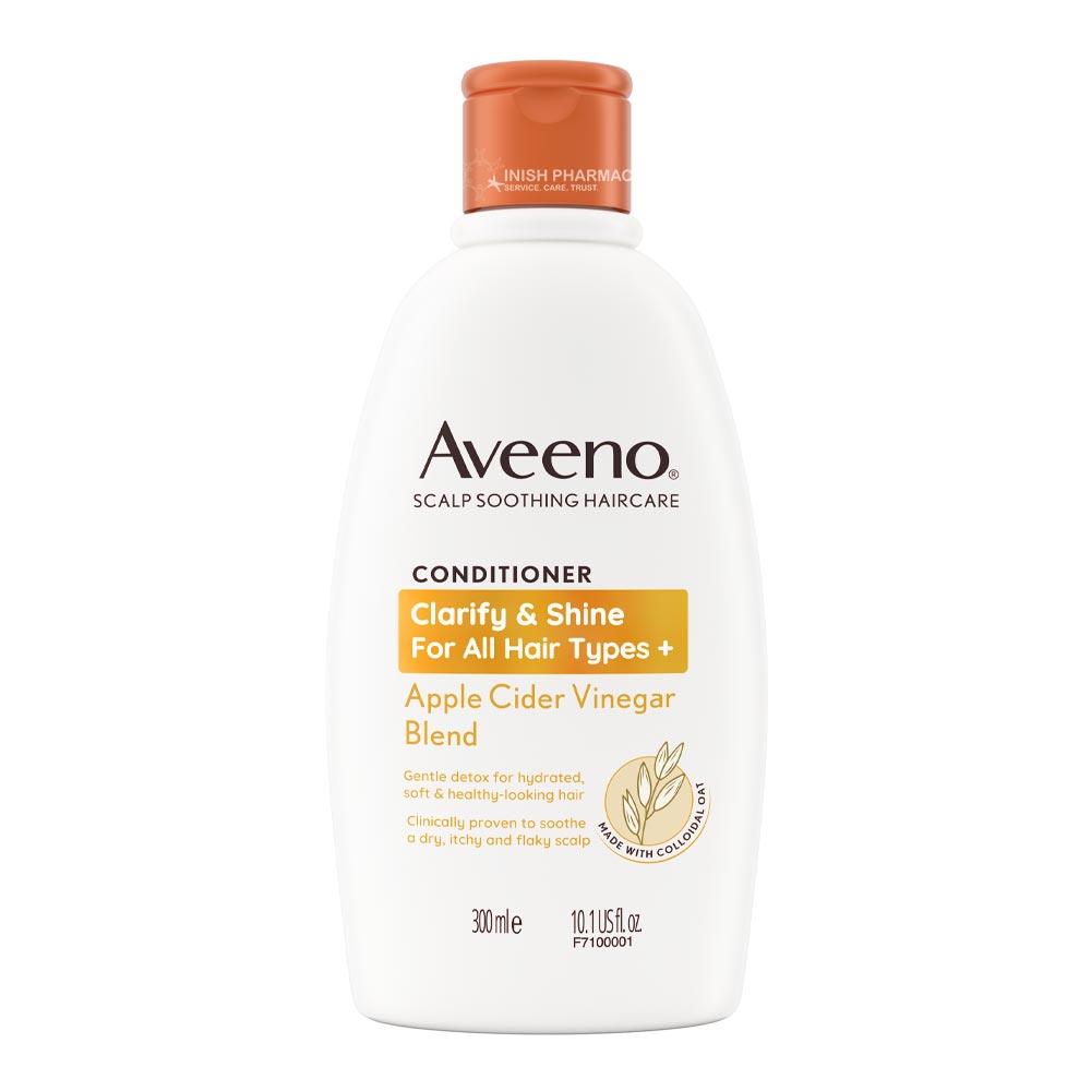 Aveeno Clarify & Shine Apple Cider Vinegar Conditioner 300ml Inish Pharmacy Ireland