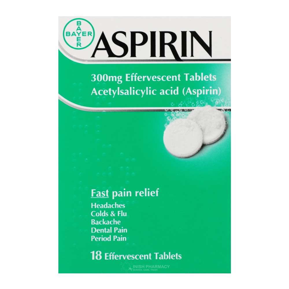 Bayer Aspirin 300mg Effervescent Tablets 18 Tablets Inish Pharmacy