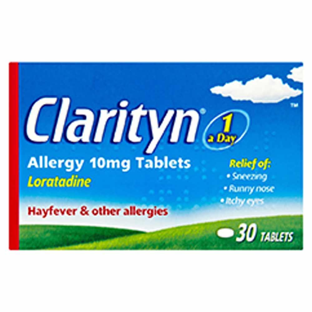 Clarityn Loratidine 10mg Hayfever & Allergy Tablets 30 Tablets Inish