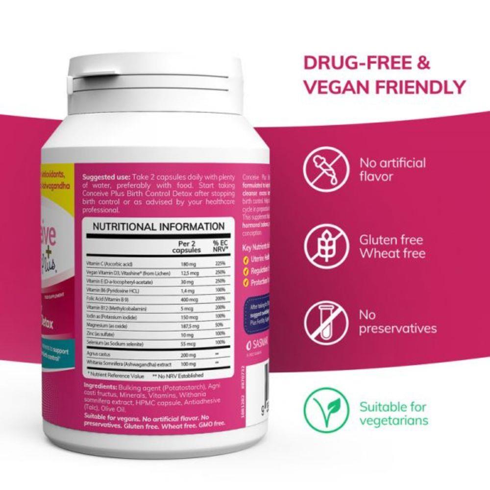 Conceive Plus Women's Birth Control Detox 60 Capsules Inish Pharmacy