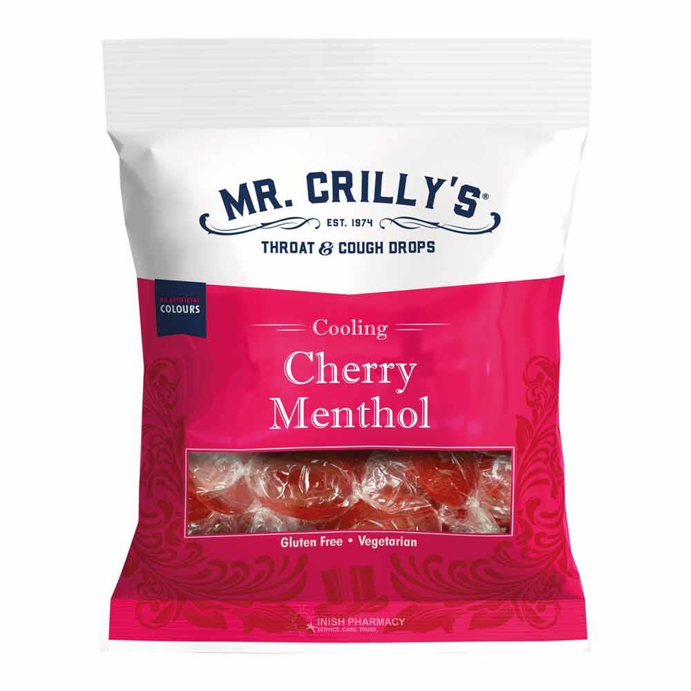 Mr Crilly's Throat & Cough Drops Cherry Menthol 90g Inish Pharmacy