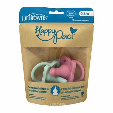 Dr Browns Happy Paci Silicone Soothers 2 Pack