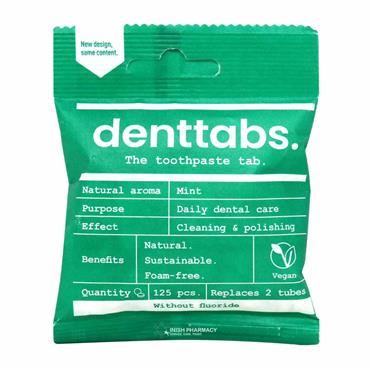 Denttabs The Toothpaste Tab without Fluoride Mint 125 Pack