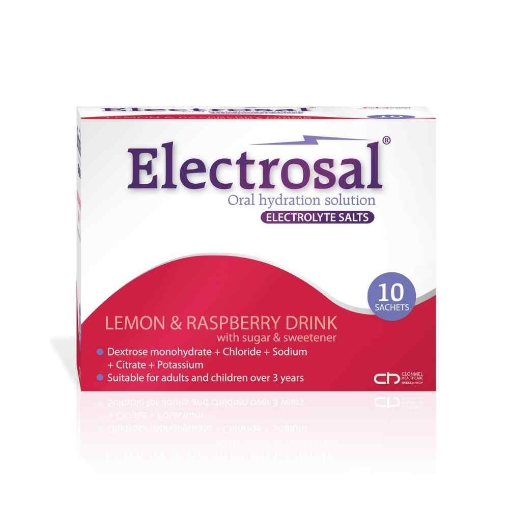 Electrosal Oral Hydration Electrolyte Salts Lemon & Raspberry 10