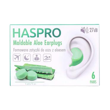 HASPRO Moldable Aloe Earplugs 6 Pairs