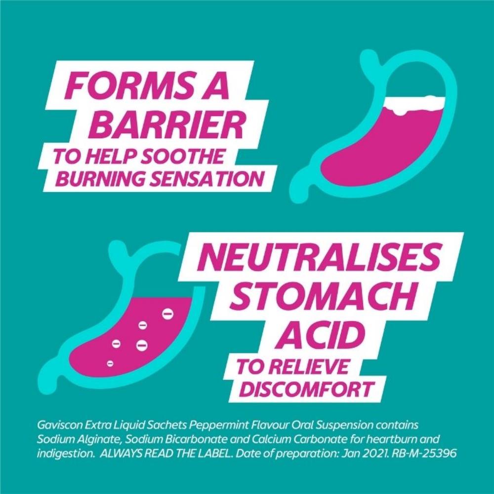 Gaviscon Extra Liquid Sachets 12 Pack Inish Pharmacy Ireland